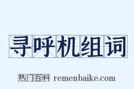 寻呼机组词是什么意思的图片